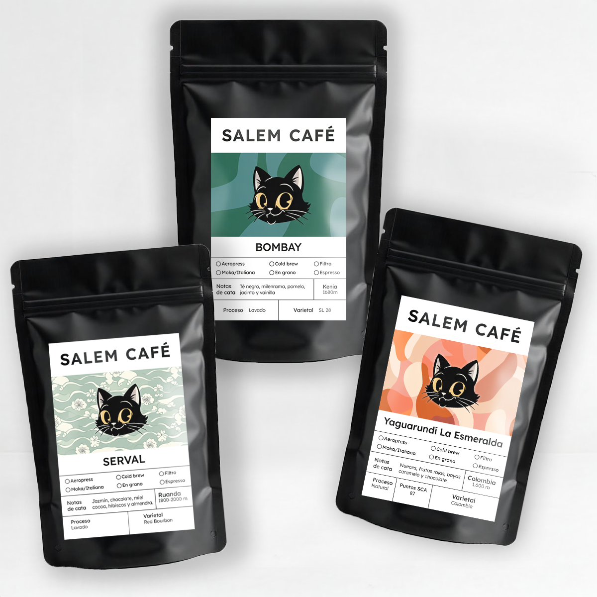 Pack café de especialidad para filtro con ENVÍO GRATUITO - Serval + Yaguarundí + Bombay