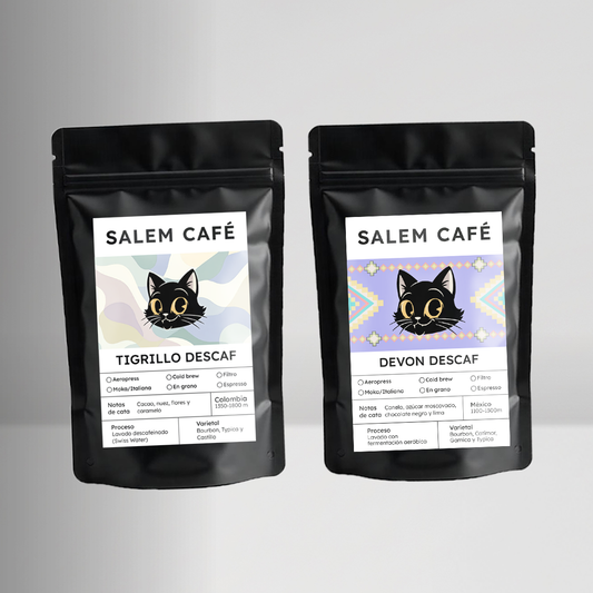 Pack café de especialidad descafeinado “Buenas Noches” – Tigrillo + Devon