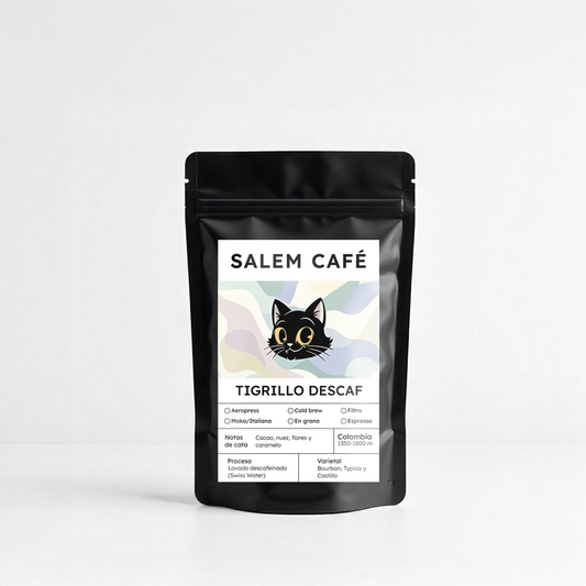 Café de especialidad de Colombia Descafeinado "Tigrillo Descaf" 84,25 SCA