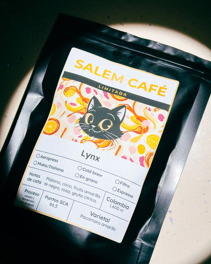 Café de especialidad de Colombia Lavado con fermentación "Lynx" 86,5 SCA