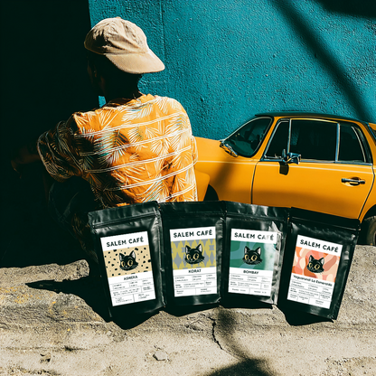 Pack café de especialidad con envío gratis "cuatro Orígenes" Korat + Ashera + Yaguarundí + Bombay
