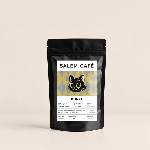 Café Korat de Brasil, 82 SCA, bolsa individual con fondo tierra pastel