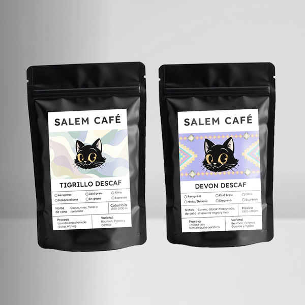 Pack café de especialidad descafeinado “Buenas Noches” – Tigrillo + Devon