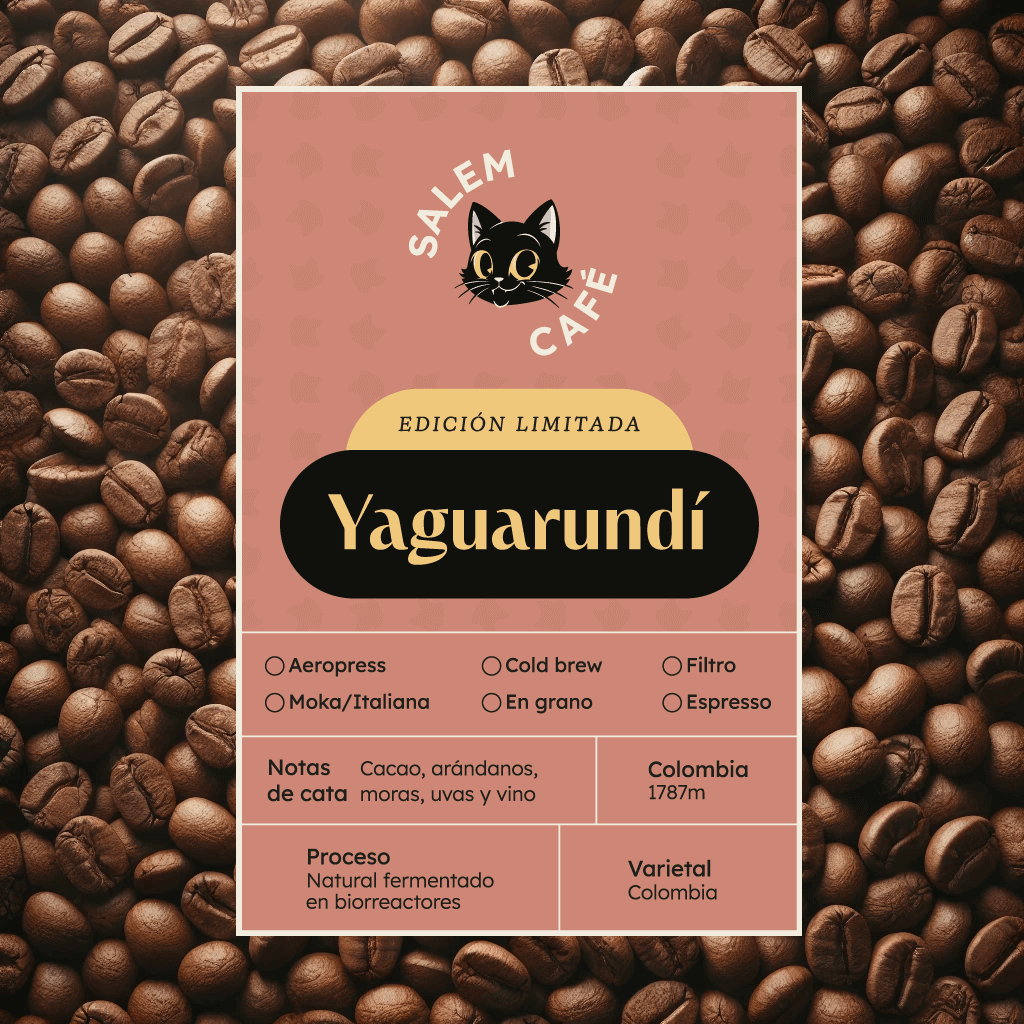 Café Colombia fermentado Yaguarundí - 100% Arábica, de especialidad